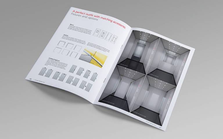 Schindler Management AG Gestaltung von Produktbroschüren für Architekten