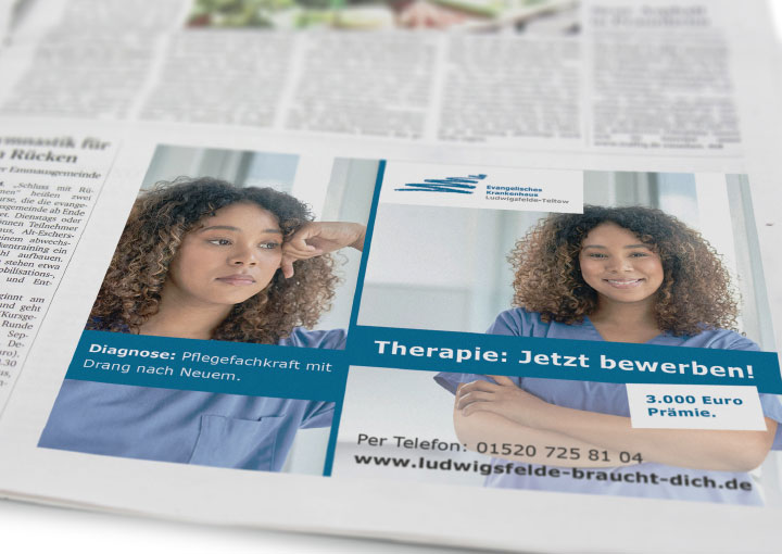 Evangelisches Krankenhaus  Ludwigsfelde Teltow – Recruitingkampagne Pflegekräfte