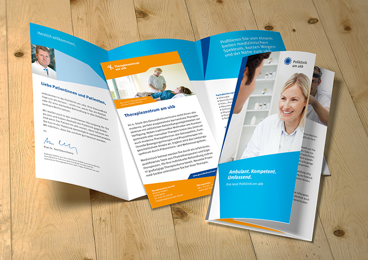 Unfallkrankenhaus Berlin (ukb) – Design von Infoflyern